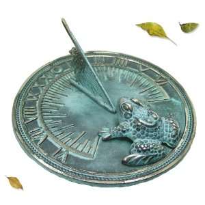  Solid Brass Frog Sundial 7 Inches Wide Patio, Lawn 