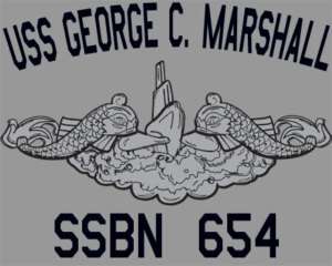 US Navy USS George C. Marshall SSBN 654 Sub T Shirt  