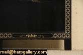 Carved Hardstone & Lacquer Chinese Screen  