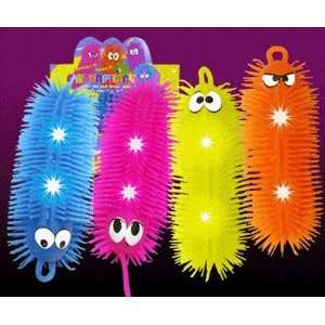   12 Light up Puffer Caterpillar Worms 8 Assorted Colors Toys & Games