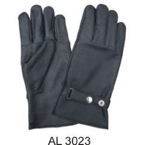   Lined Premium Cowhide Leather Gloves W/Silver Snap Adjustment Strap