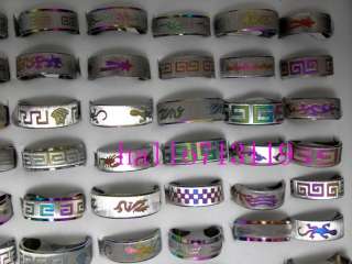 wholesale 50PCS color carving stainless steel rings  