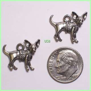 CHIHUAHUA DOG BREED ~ Antique Pewter Charms #713 2  