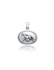 Bling Jewelry Sterling Silver Equestrian Winners Circle Horse Pendant
