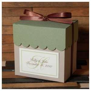  Favor Box   Large Scallop Top   Label and Ribbon (20 kits 