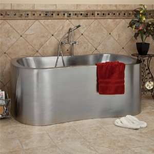 63 Akela Hourglass Stainless Steel Freestanding Air Bathtub (16 Gauge 