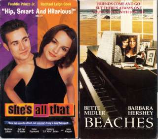 Shes All That (VHS, 1999) & Beaches   2 Romantic VHS  
