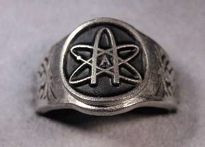 Atheist Atom Symbol ring Atomic Atheist ring solid pewter sizes 6 15 