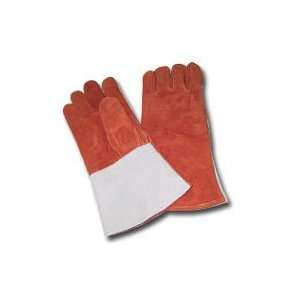  Welders Gloves with Thumb Strap, Russet   Brown