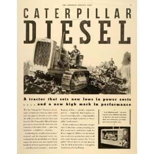  1933 Ad Caterpillar Diesel Engine Tractors Earth Mover 