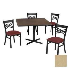  36 Square Table & Criss Cross Back Chair Set, Maple 