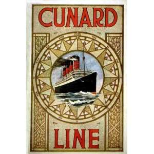  Cunard Line Advertising Large Poster Print