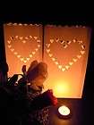   of Hearts Wedding Candle White Paper Bag Lantern Path Night Light