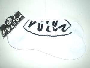 Volcom Socks, Mens Socks, Ankle White/Black logo New  