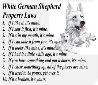WHITE GERMAN SHEPHERD DOG PROPERTY   COMPUTER MOUSE PAD  