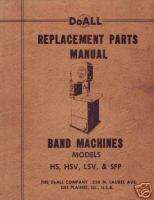 DoAll Parts for Models HS, HSV, LSV & SPF Saw Manual  