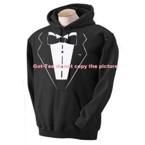  Funny Sweatshirt Tuxedo Wedding Groom Tie Hoodie Black 