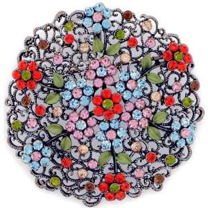 Bridal Wedding Brooch Pins Colorful Flower Swarovski Crystal Pin 