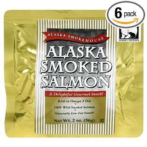 Alaska Smokehouse Smoked Salmon Fillet in Gold Foil, 2 Ounce (Pack of 