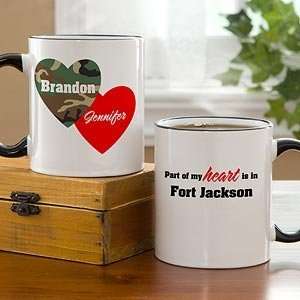  Personalized Military Coffee Mugs   Hearts & Camo