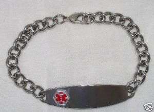 Medical ID Alert Bracelet,8 inches,Engravable,stainless  