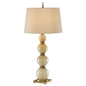  1 Bulb Cashmere Webbed Glass Lamp by Murray Feiss 9837CWG 