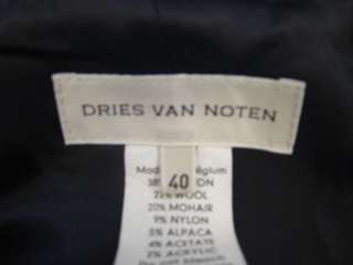 DRIES VAN NOTEN MULTICOLORS MOHAIR BLEND COAT Sz 40  