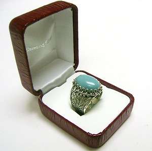 HANDCRAFTED 925 SILVER & BLUE ITE RING SIZE 6  
