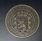 LUXEMBOURG 10 CENTIMES 1855 A VERY FINE BRONZE COIN