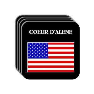 US Flag   Coeur dAlene, Idaho (ID) Set of 4 Mini Mousepad Coasters