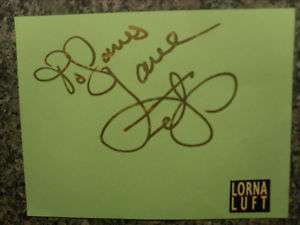 Lorna Luft,Grease 2 etc,original signed autograph page  