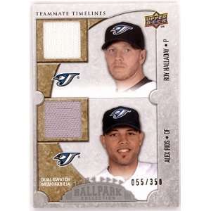 Roy Halladay Alex Rios 2009 Upper Deck BallPark Dual Jersey Serial 