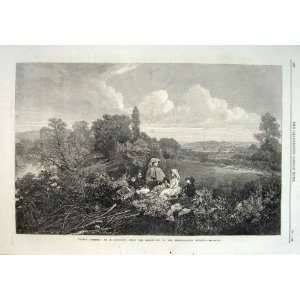  Early Summer Picnic By Slingsby Fine Art Old Print 1869 