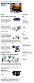 SAMSUNG SyncMaster 23 Full HDTV LED Monitor T23A350  