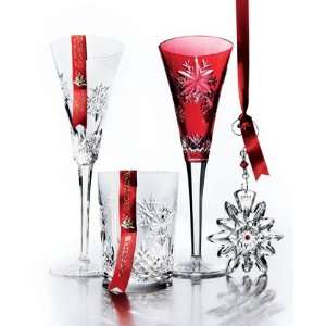  Waterford Crystal Ruby Snowflake Wishes Flute Kitchen 