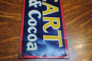   vintage Ox Heart Chocolates Cocoa embossed advertising wall Sign
