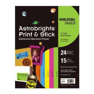 Wausau Astrobrights Print and Stick Adhesive Backed Printable Sheets 