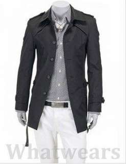 Mens Casual Single Breasted Slim Trench Coat Khaki A29  