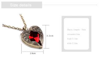 beautiful necklace Sweater chain man made gem alloy neck lace Red 