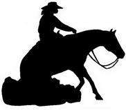 Woman Western REINER Riding Horse slide stop Decal #254  