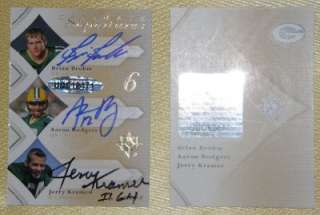 AARON RODGERS FAVRE STARR HORNUNG 2008 ULTIMATE AUTO /6  
