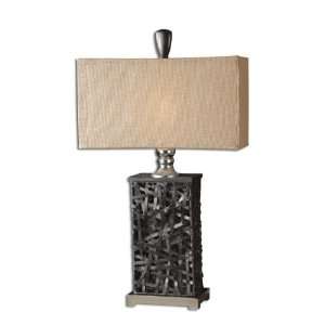  Alita Antique Woven Nickel Table Lamp