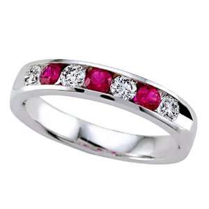 70 cttw Karina B(tm) Round Diamond and Ruby Band in 18 kt White Gold 