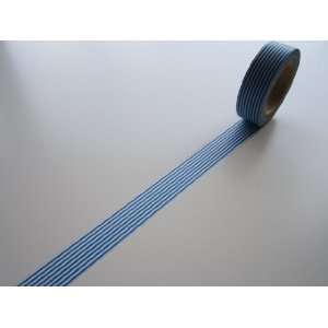  Japanese Washi Tape   Blue Horizontal Stripes Everything 