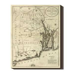  Canvas Wrapped State of Rhode Island 1796 