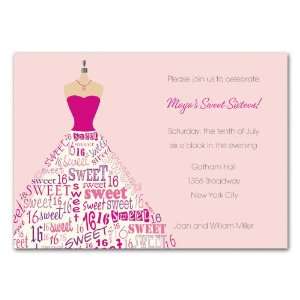  Sixteen Dress Form Invitations 