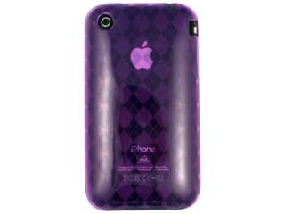 PURPLE ARGYLE CANDY SKIN CASE COVER APPLE IPHONE 3G 3GS  