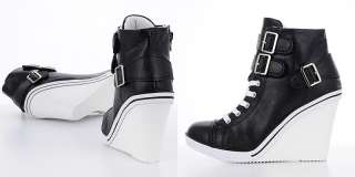   Sneakers Wedge Heel Boots US 5 8 / Fashion Zip Wedge Shoes  