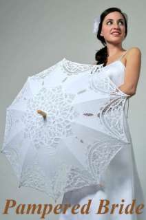 Battenburg lace wedding bridal Parasol victorian white  