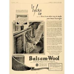 1928 Ad Wood Conversion Balsam Wool Fiber Insulation   Original Print 